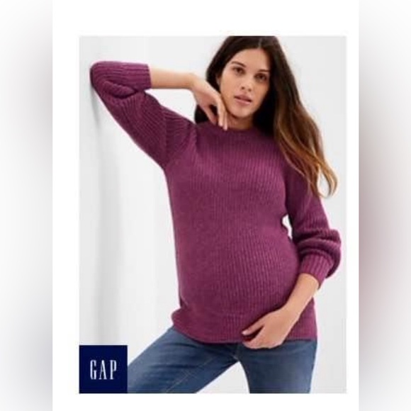 Gap Maternity Shaker Sweater Magenta - Picture 2 of 2